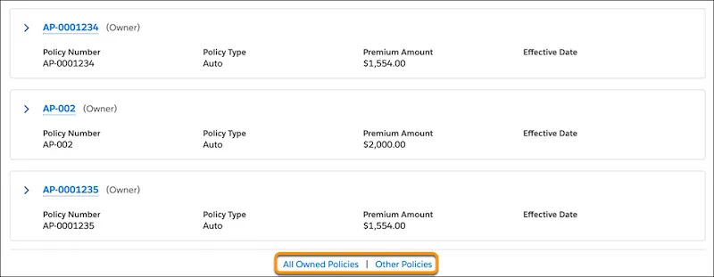 Image showing All Owned Policies and Other Policies links