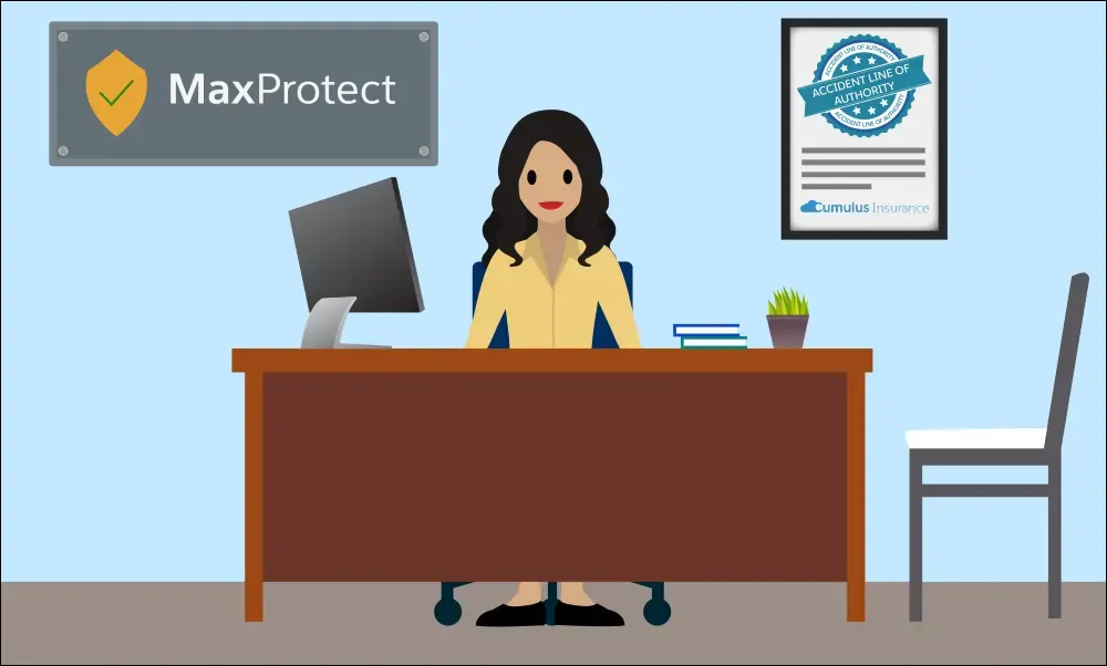 Ridhima from the MaxProtect agency is authorized by Cumulus Insurance to sell policies in the Accident line of authority