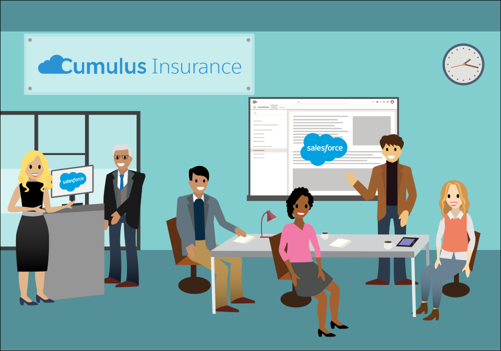 该图显示了Cumulus销售和服务代表与客户互动的情况。