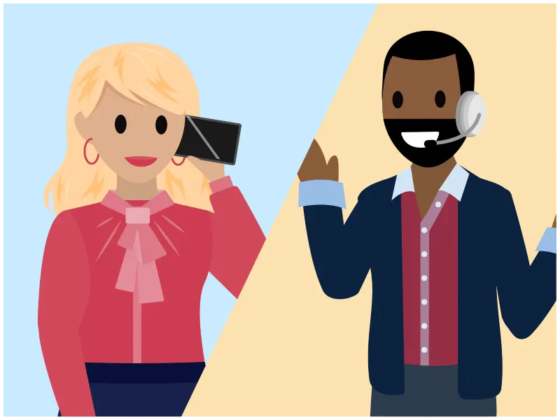 A customer calls a sales agent with questions.