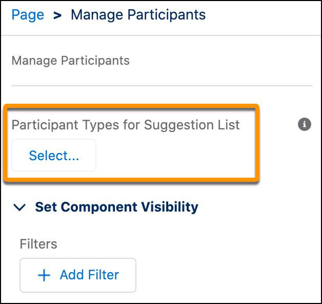 Manage Participants component.