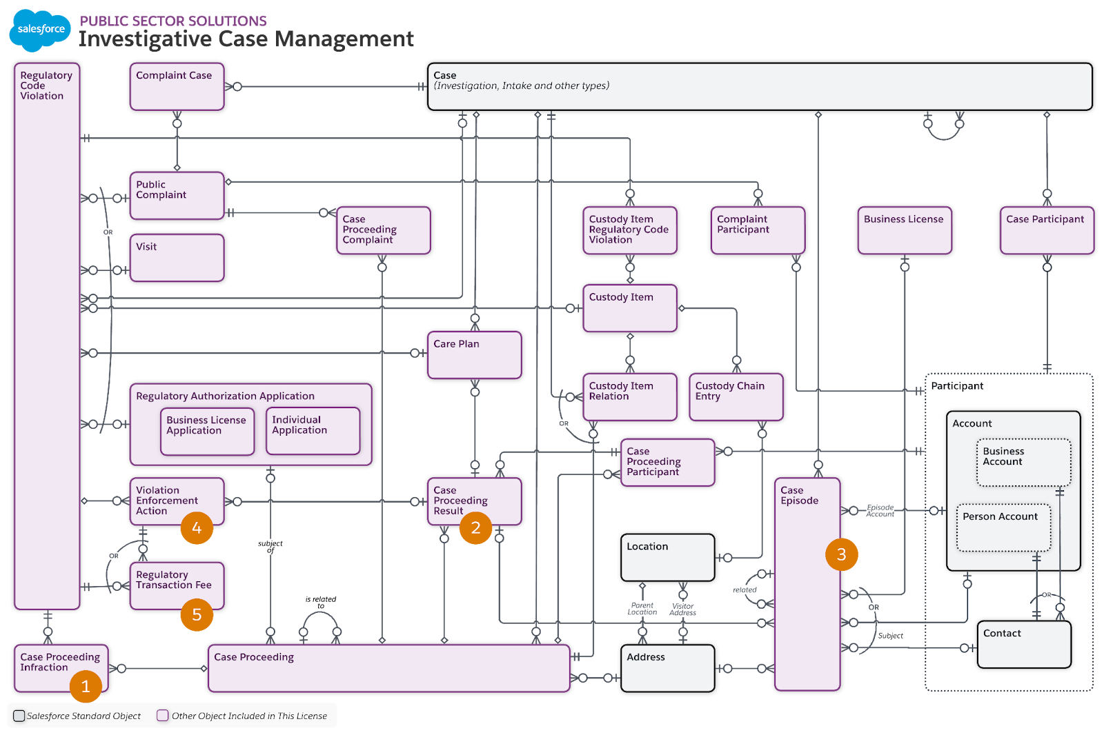 Investigative Case Management data model.