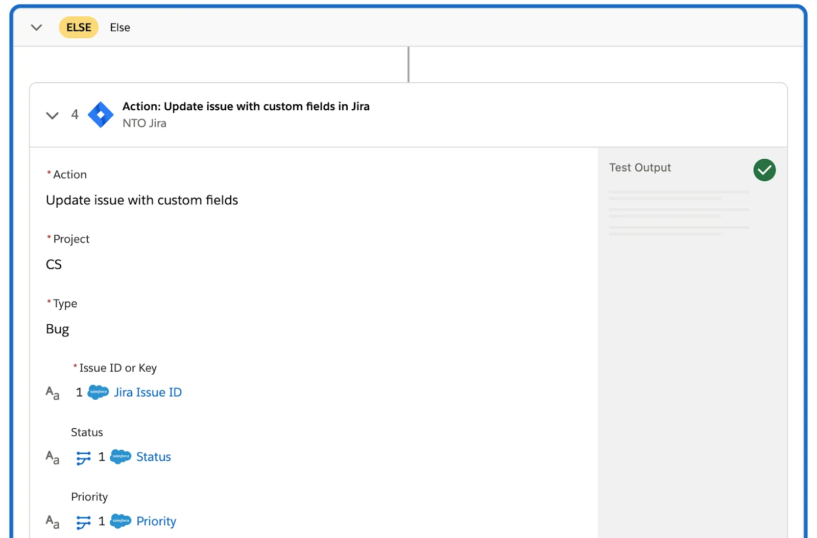 Tested flow showing Else branch of If/Else block and a green check mark on step 4.