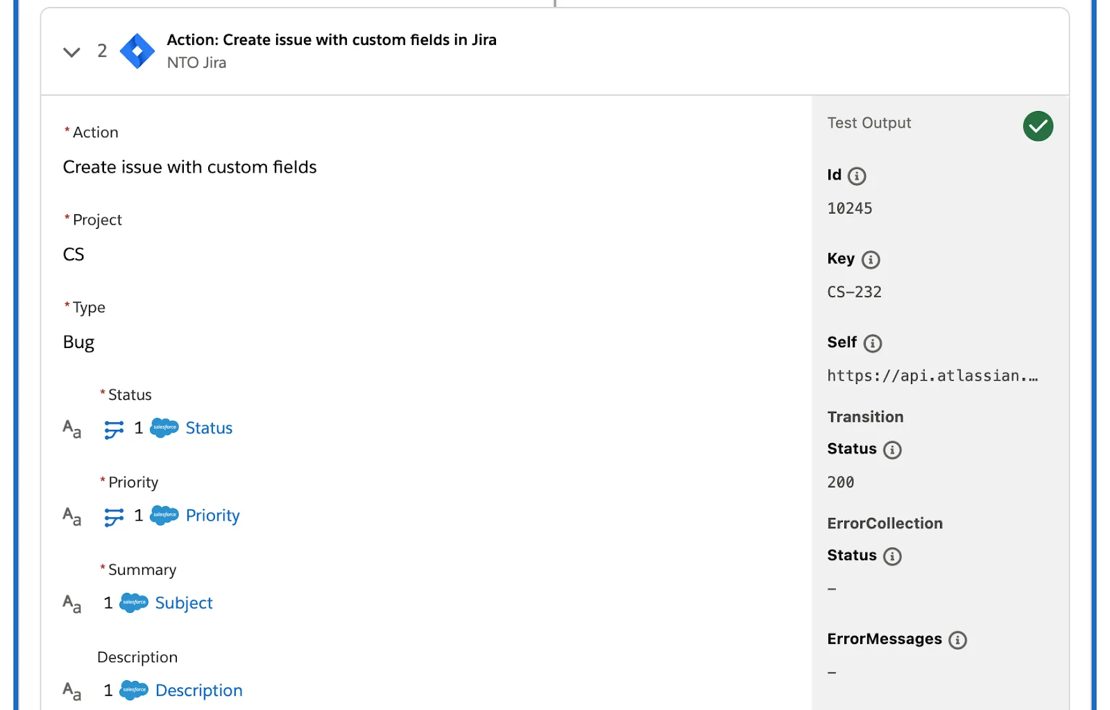 Tested flow showing a green check mark on step 2 in If branch.