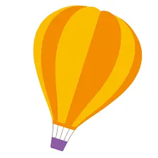 Image of a flying hot air balloon