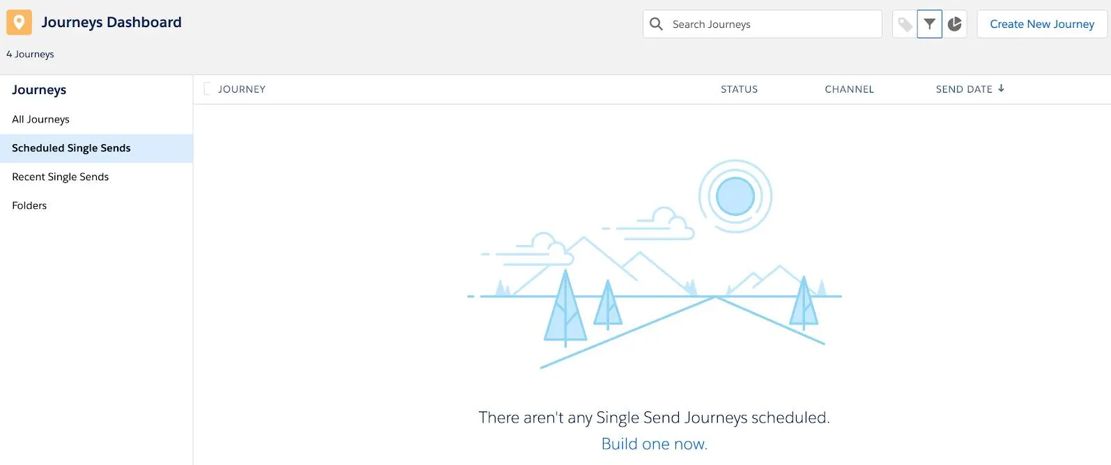 Blank Journey Dashboard for Single Send Journey