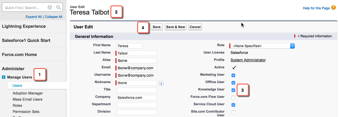Edit user page