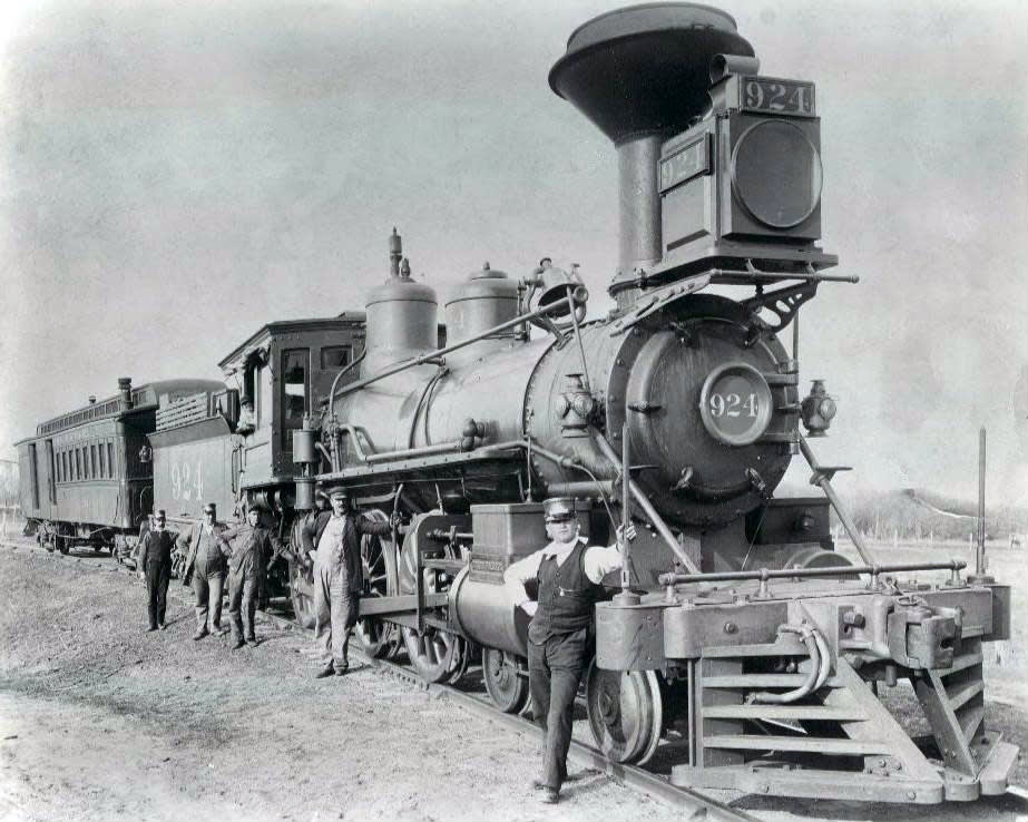 [A steam locomotive is one example of how steam power fueled the first industrial revolution]