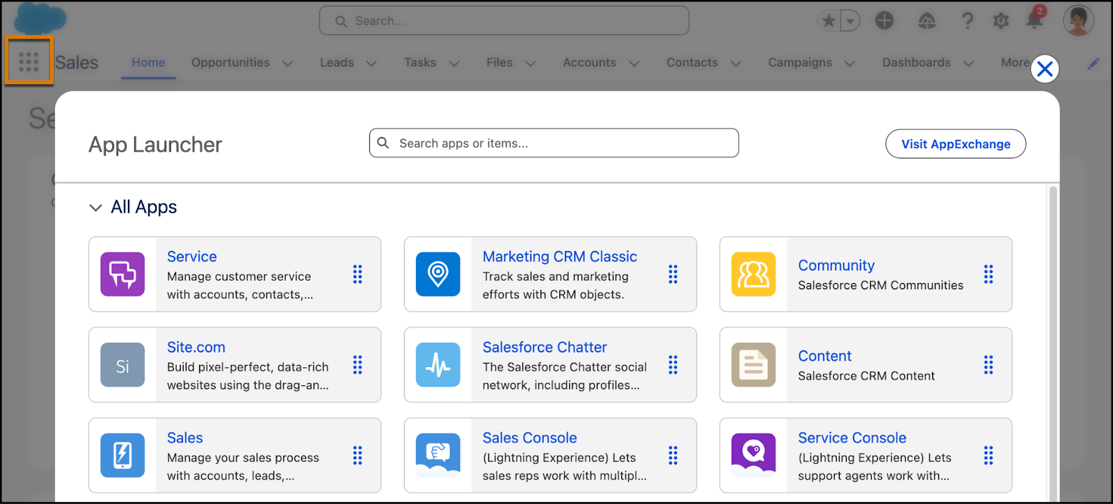 El Iniciador de aplicación en Lightning Experience