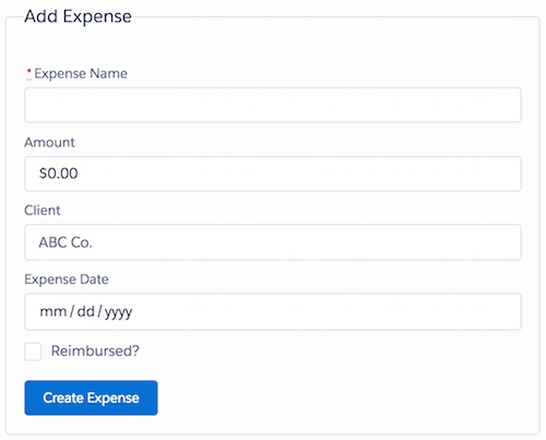 Expenses の新規フォーム