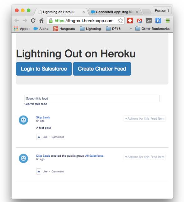 Heroku の Lightning Out ダイアログ