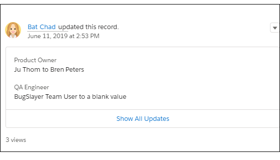 Example of bundling feed tracked changes