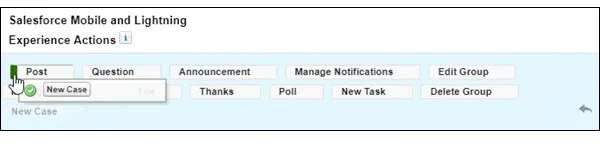 Sezione della pagina Group Layouts (Layout gruppo) in Setup (Imposta)