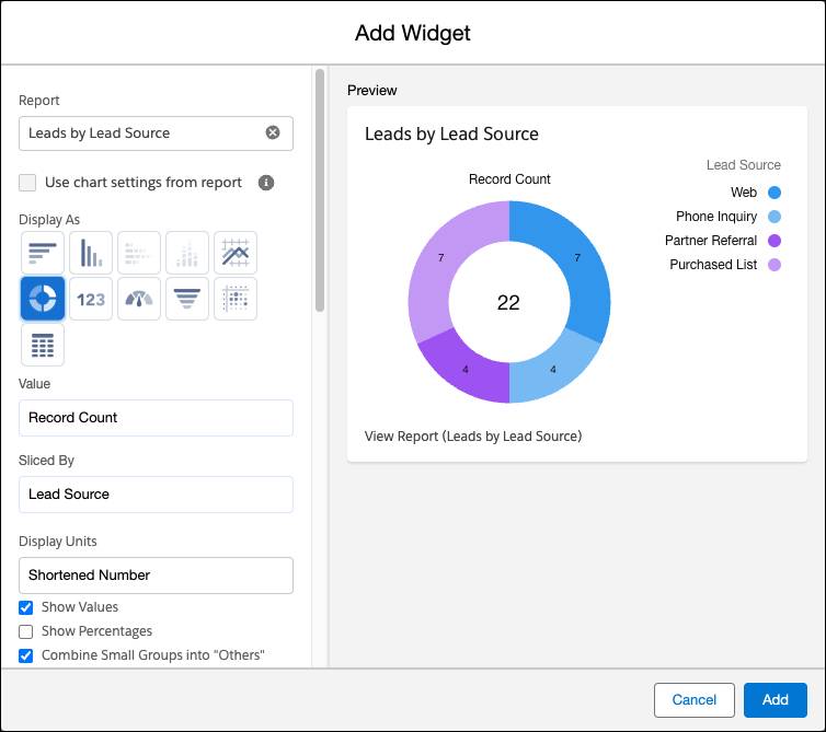 Hinzufügen eines Dashboard-Widgets