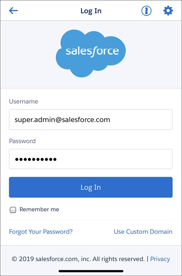 Login Screen