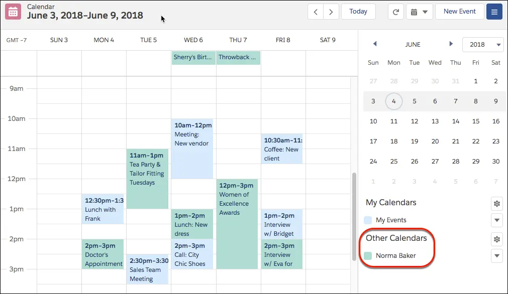 Visualizar os calendários de colegas de trabalho