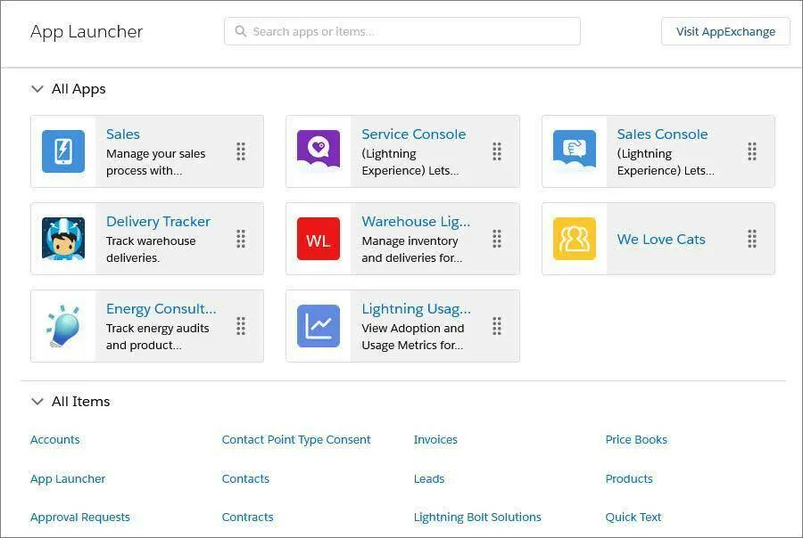 El Iniciador de aplicación en Lightning Experience