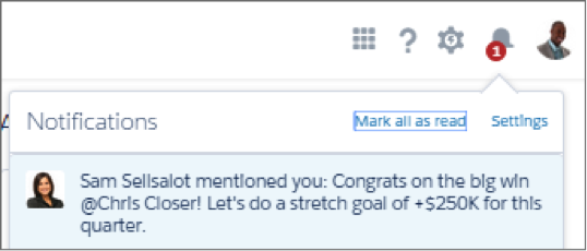 Panneau des notifications