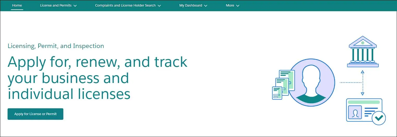 Licensing, Permit, and Inspection web portal.