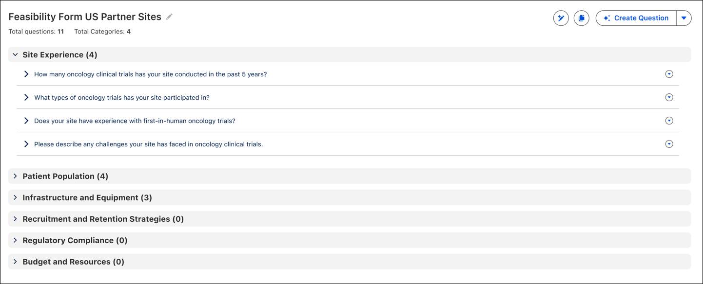 プロンプトから生成された評価の質問。