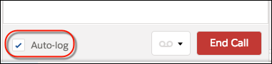 Auto-log checkbox in the call panel