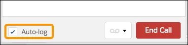 Auto-log checkbox in the call panel