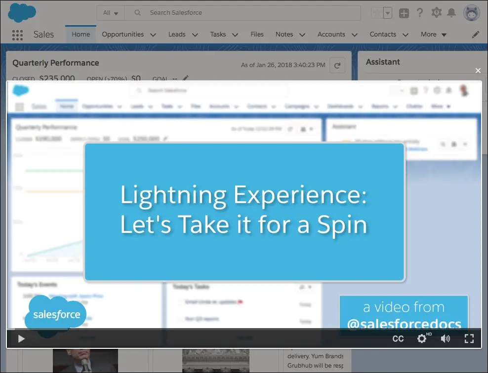 Stay in Lightning Experience when watching videos from the Help Menu