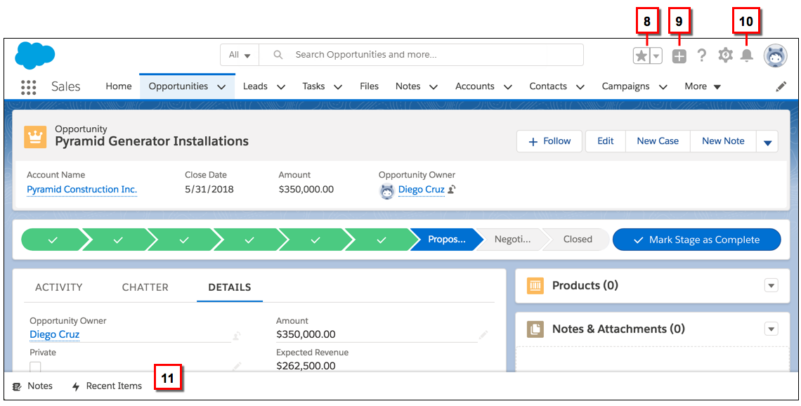 Fonctionnalités uniquement disponibles dans Lightning Experience