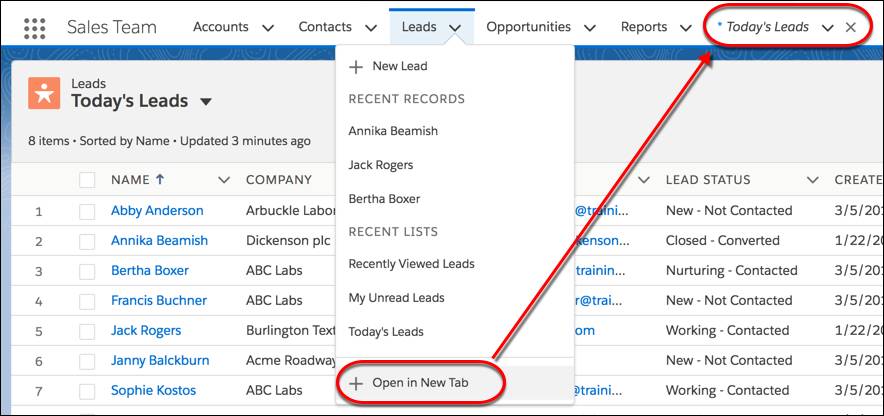 ナビゲーションバーの一時タブでページを開く