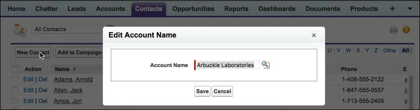 Edit fields inline in list views in Lightning Experience
