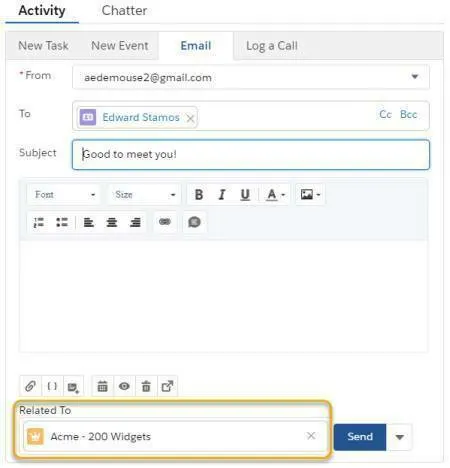 Relacionar un correo electrónico con otro registro, como una oportunidad