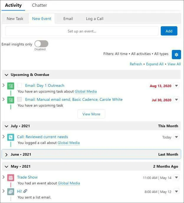 Manage Tasks, Events, Email Overview Manage Tasks, Events, Email Overview