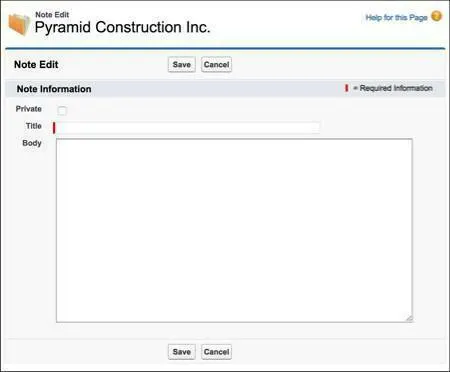 L'éditeur de notes dans Salesforce Classic