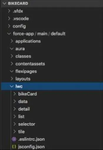 Bike selector app file structure.