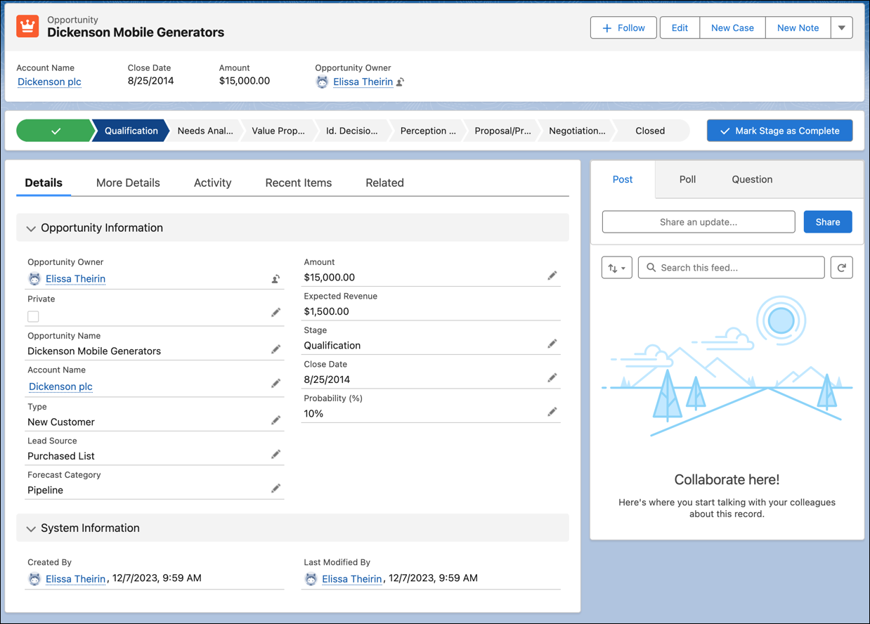 Opportunity-Seite 'Dickenson Mobile Generators'