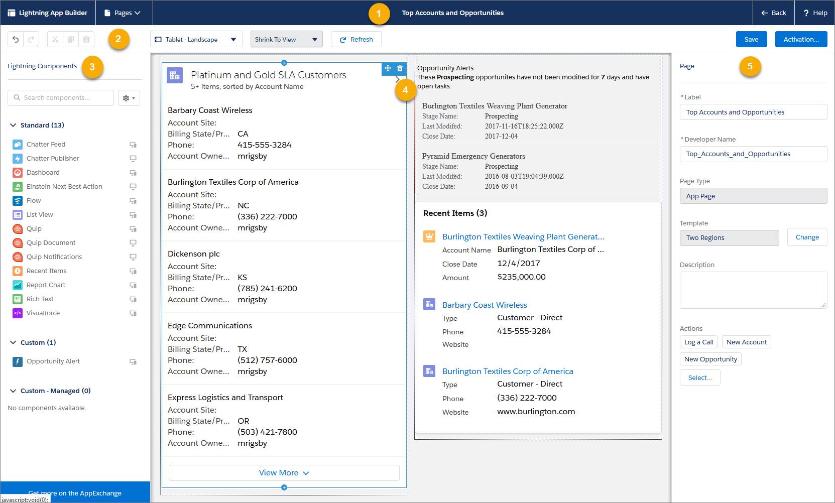Lightning アプリケーションビルダーの UI