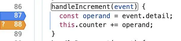 Conditional breakpoint highlighted