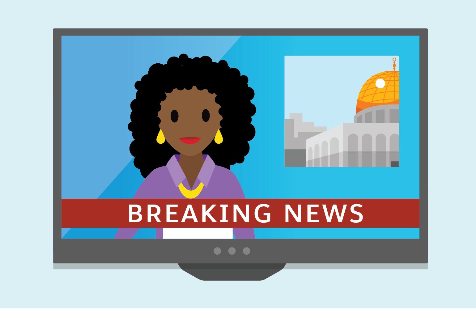 Televisor en el que se ve a una periodista dando una noticia de última hora