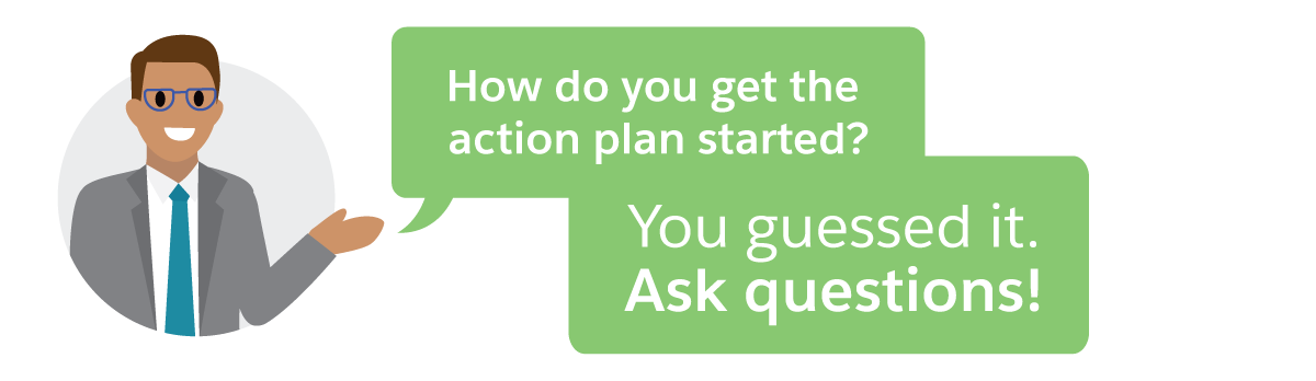 Get an action plan started by asking questions.