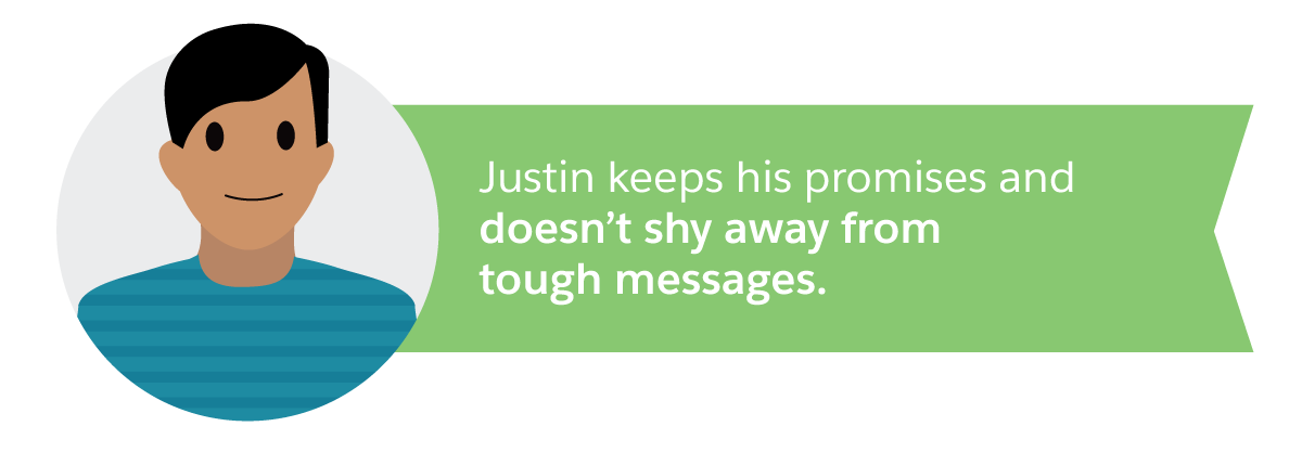 Justin keeps his promises and doesn’t shy away from tough messages.