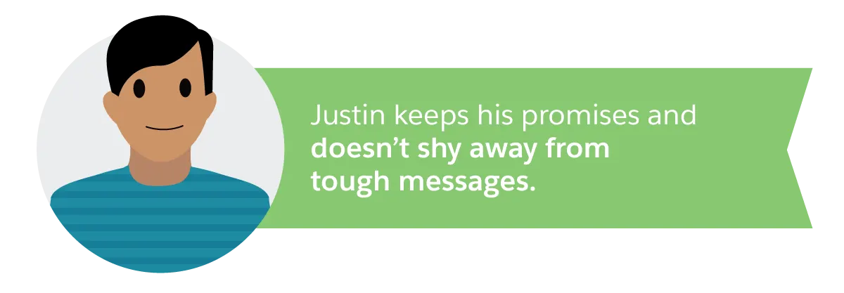 Justin keeps his promises and doesn’t shy away from tough messages.