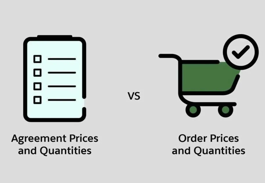 A graphical representation of the planned quantity and revenue derived from a sales agreement versus the actual quantity and revenue derived from orders.