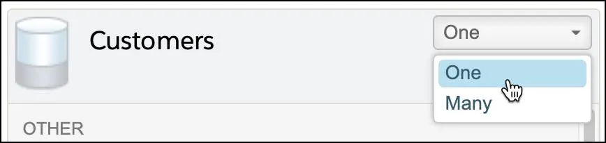 Cursor on Set Relationship iconCardinality selection of one-to-one for a customer’s data extension.