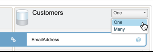 Cardinality selection of one-to-one for a customer’s data extension