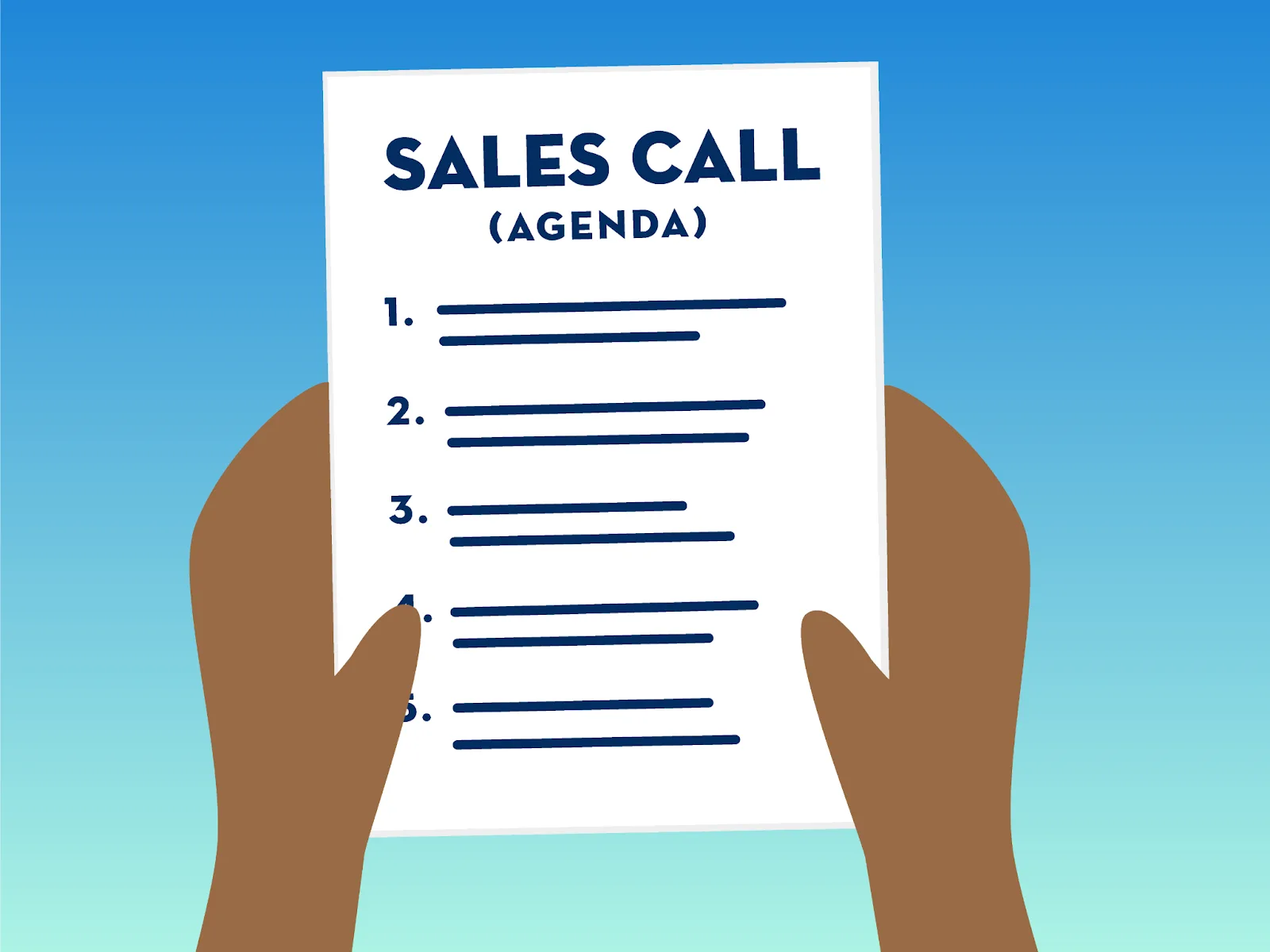 Sales call agenda.