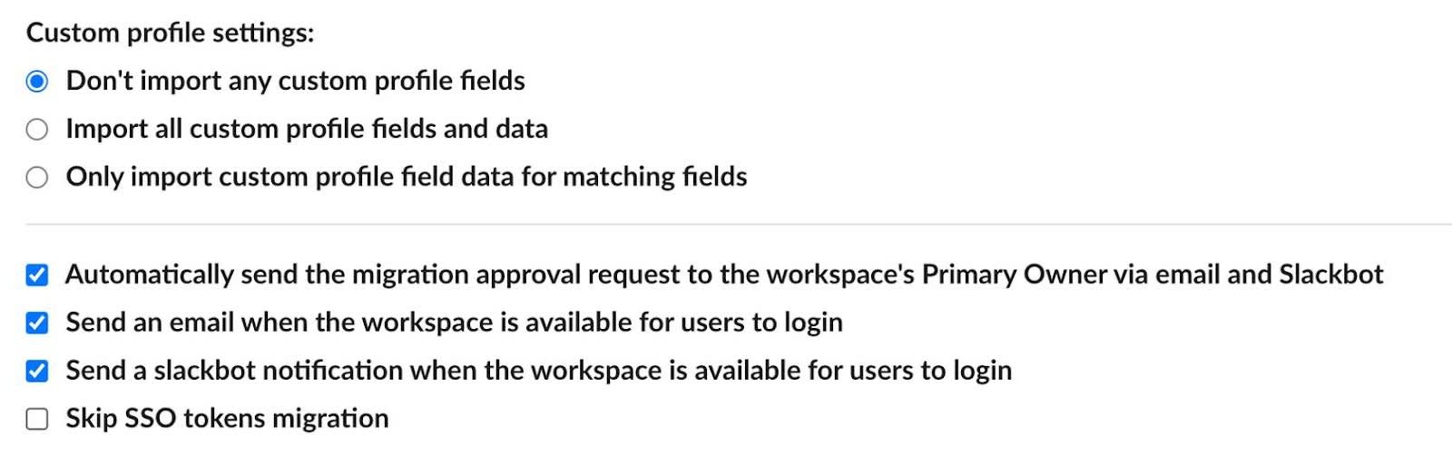 Custom Profile Settings for SSO