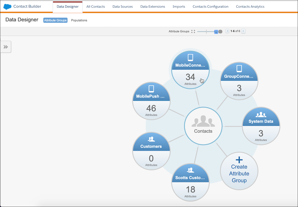 MobileConnect system attributes under Data Designer.