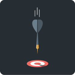 A dart being thrown at a target