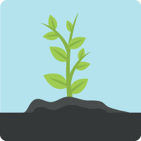 Mobile SDK を表す完全に成長した植物