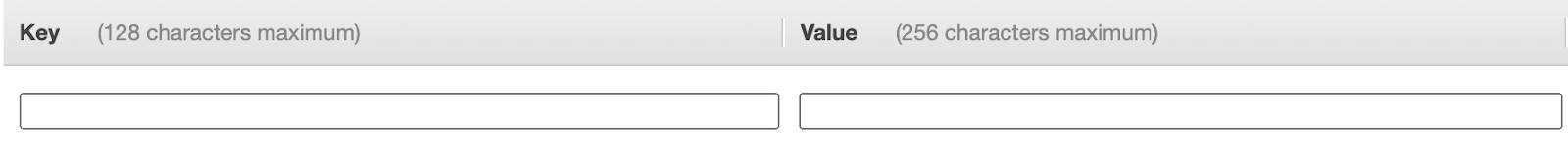 User configured Key and Value input text fields.